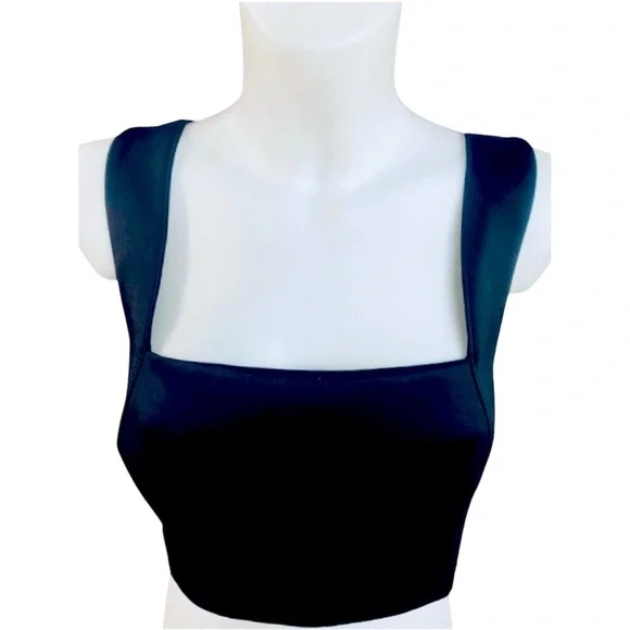 Marciano Jet Black Sleeveless Gold Back Zip Cut Out Top Size Medium Like New - Picture 8 of 13